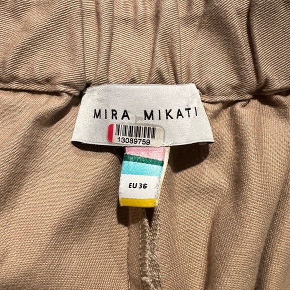 Mira Mikati Boho Khaki Pleaded Cropped Cotton Pants Size EU 36 (2/4) Coastal - Picture 10 of 11